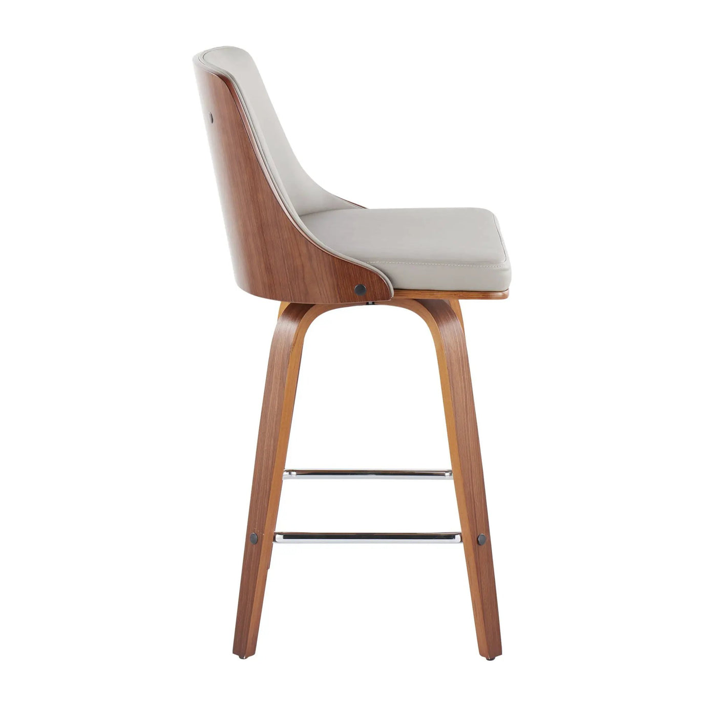 Gianna - Mid Century Modern Fixed Height Counter Stool With Swivel With Square Footrest (Set of 2) by HouseOfZazla