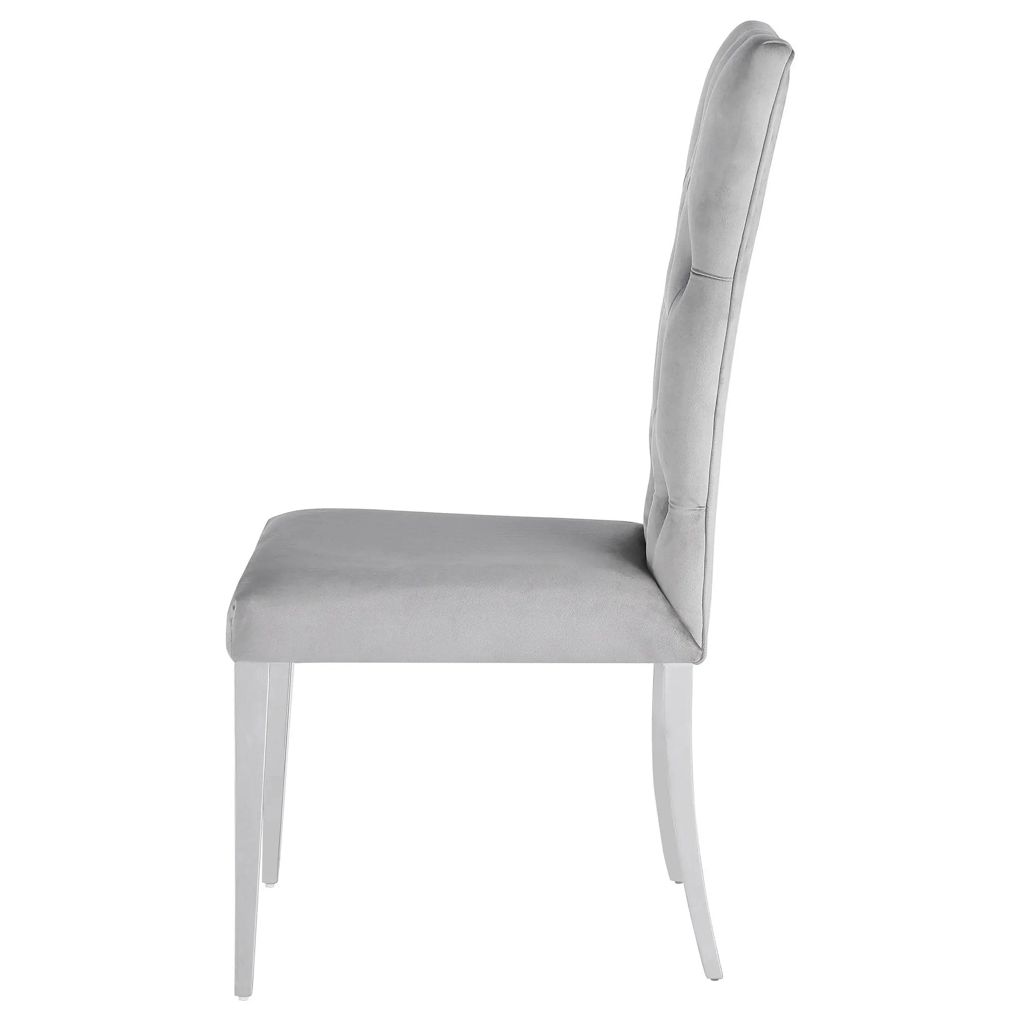 Kerwin Velvet Upholstered Dining Side Chair Grey (Set of 2) by Unique Piece Furniture