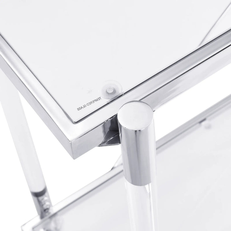 Chrome Glass Sofa Table, Acrylic Side Table, Console Table For Living Room & Bedroom - Chrome by Unique Piece Furniture