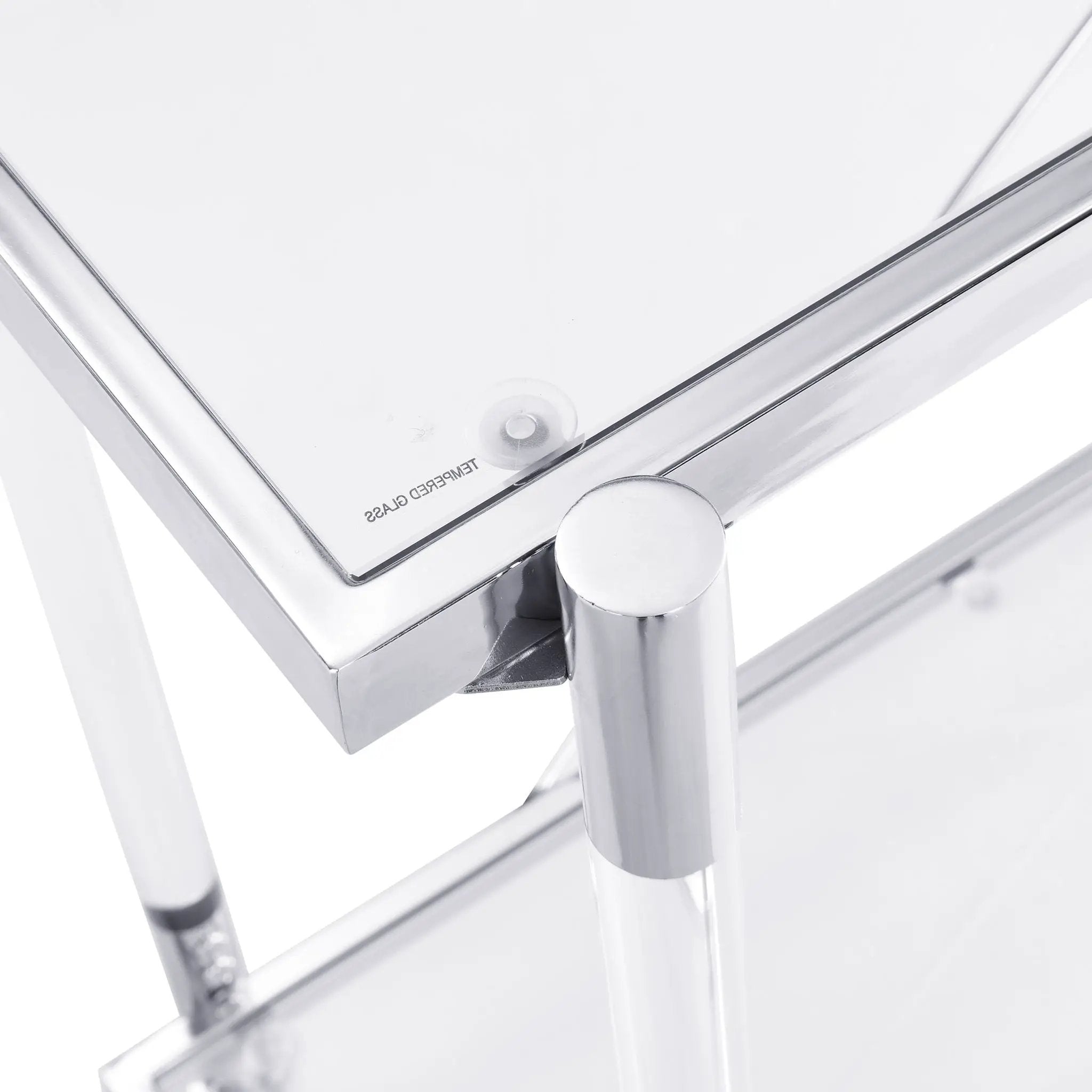 Chrome Glass Sofa Table, Acrylic Side Table, Console Table For Living Room & Bedroom - Chrome by HouseOfZazla