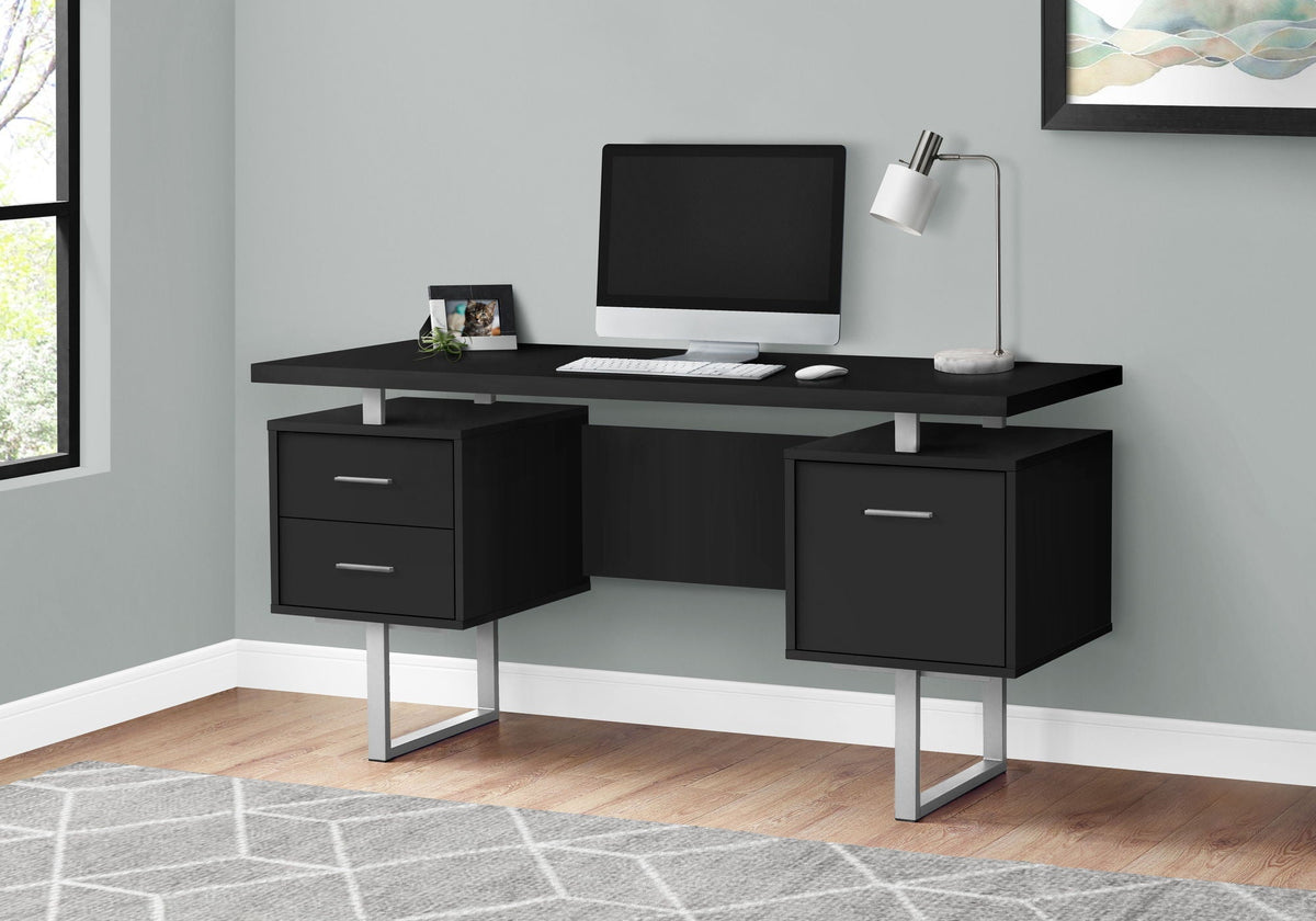 60" Computer Desk with Storage Drawers – Home Office Writing Desk, photo 23 of 28