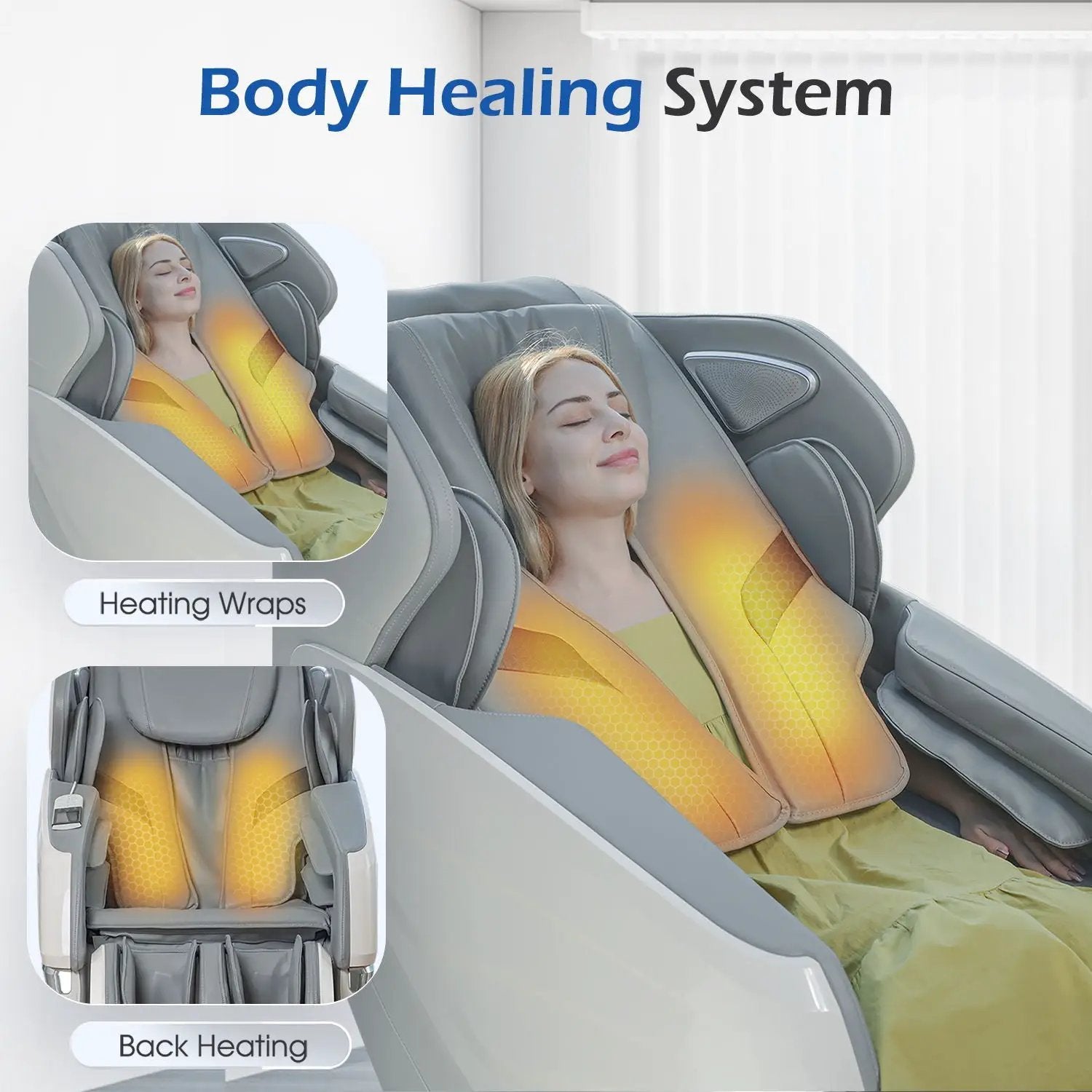 Bosscare - 2023 Brand New Update Gr8686 Massage Chairs With Ai Voice, App Control Sl Track Zero Gravity Full Body Massage Recliner - Gray by HouseOfZazla