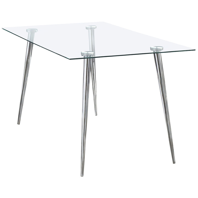 Gilman Rectangular 64-inch Glass Top Dining Table Chrome by Unique Piece Furniture