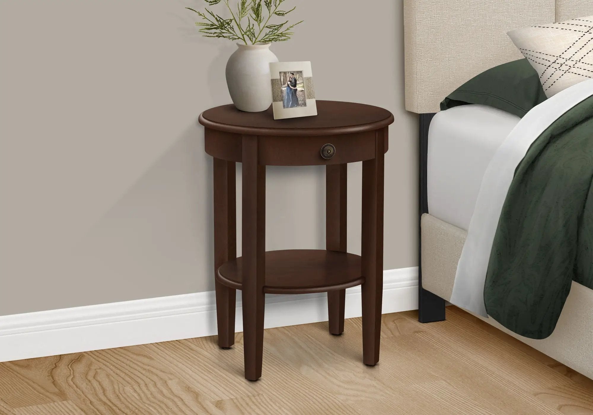 Accent Table, 2 Tier, Transitional - Espresso by HouseOfZazla