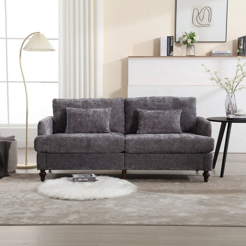 Mid Century Modern Fabric Loveseat Sofa, 2 Seat Upholstered Couch by HouseOfZazla