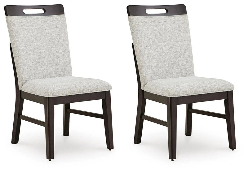 Neymorton - Dining Upholstered Side Chair (Set of 2) - Light Gray / Brown by Unique Piece Furniture