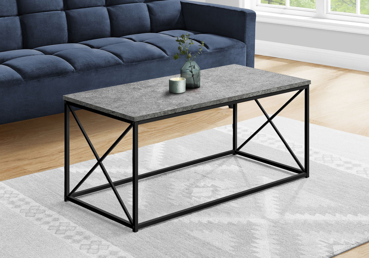 Rectangular Coffee Table with Metal X-Base - Light Brown, Dark Gray, or Black, photo 3 of 12