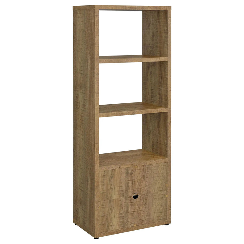 Noriega - 3 Shelf Media Tower With Open Shelves And Hidden Cabinet Storage - Mango Color by HouseOfZazla
