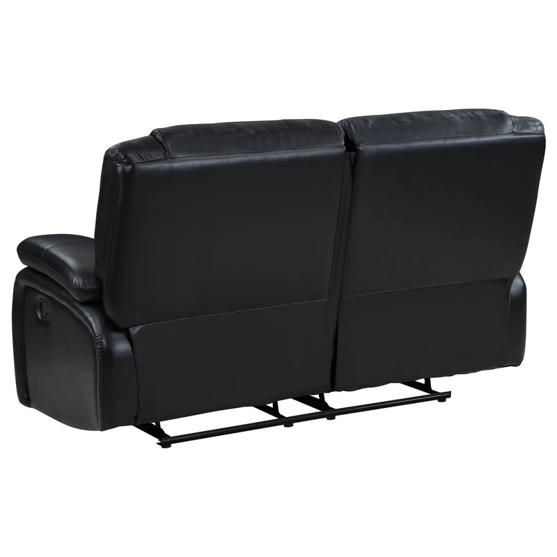 Camila Upholstered Motion Reclining Loveseat Black by Unique Piece Furniture