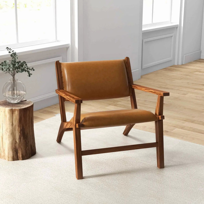 Hendrix - Antique Arm Chair - Brown / Rustic / Tan by HouseOfZazla
