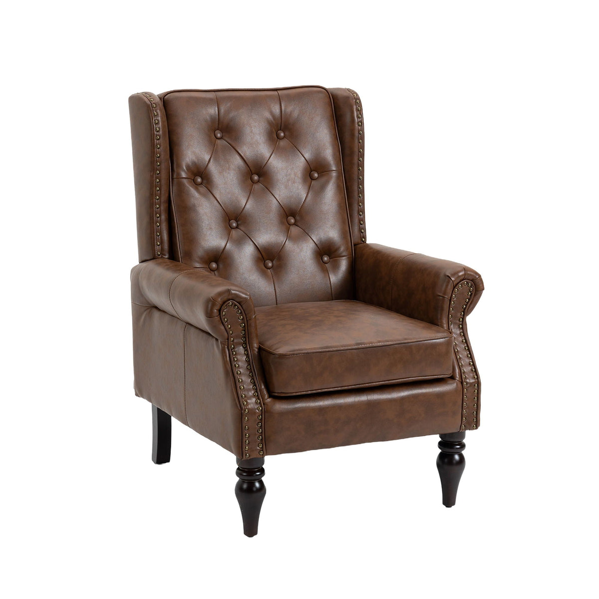 Modern Accent Armchair with Sturdy Wood Legs - Multiple Colors, photo 4 of 16