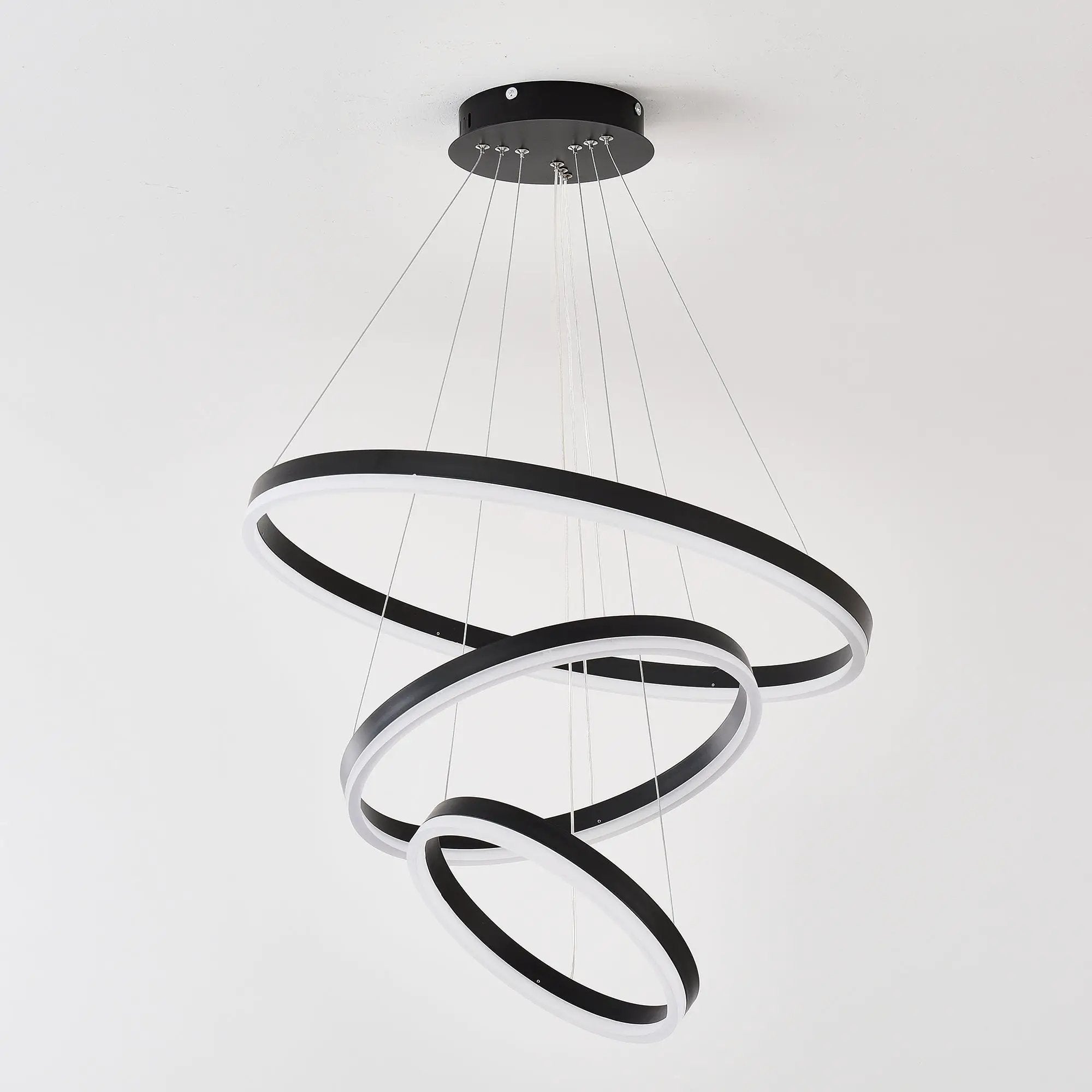 Modern 3 Rings Chandelier with Remote Control by HouseOfZazla