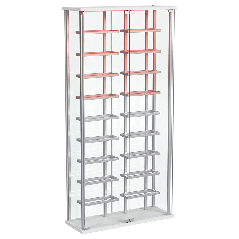 Montara Tempered Glass Wine Storage LED Curio Cabinet Chrome by Unique Piece Furniture