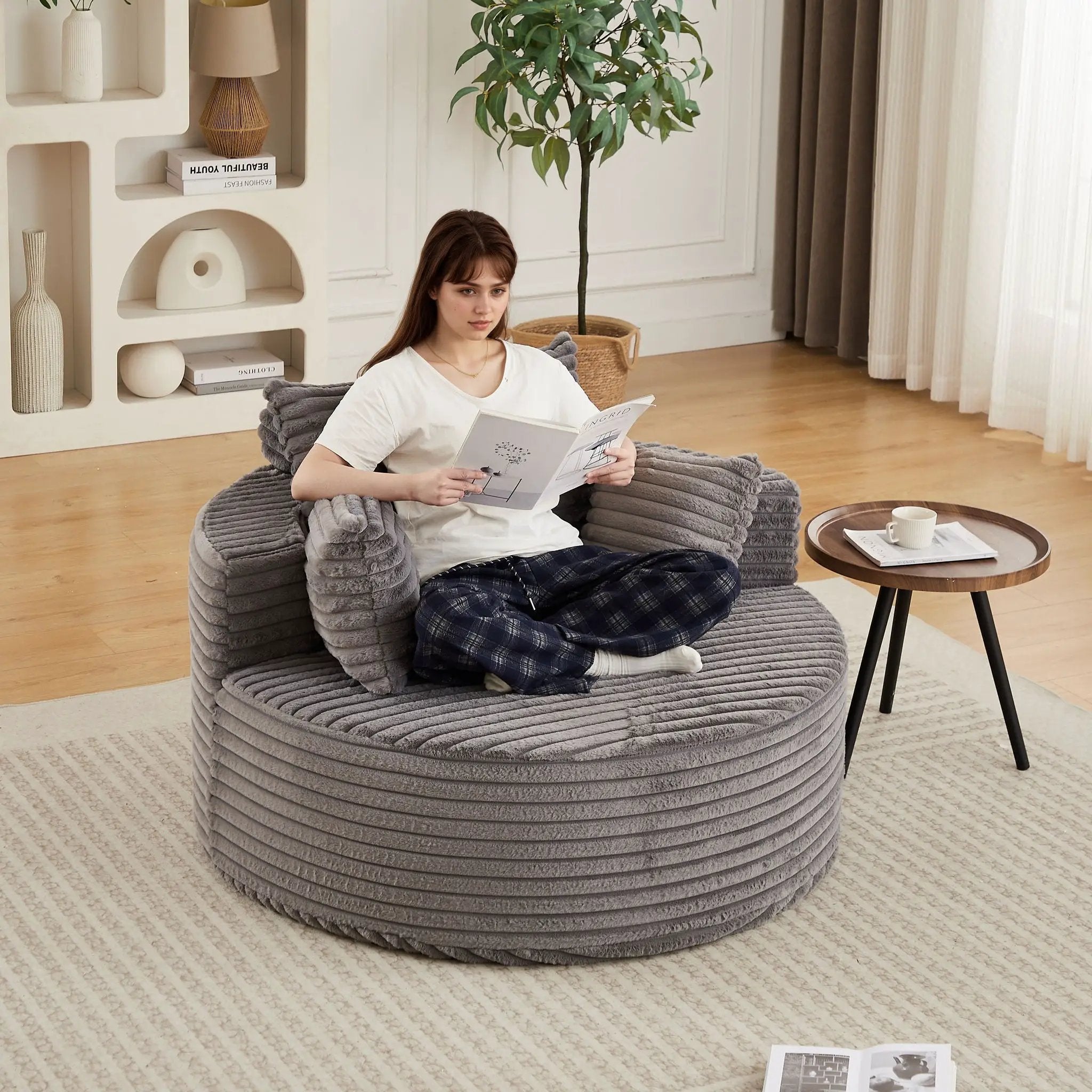 Modern Single Sofa With Backrest Pillow For Living Room by HouseOfZazla