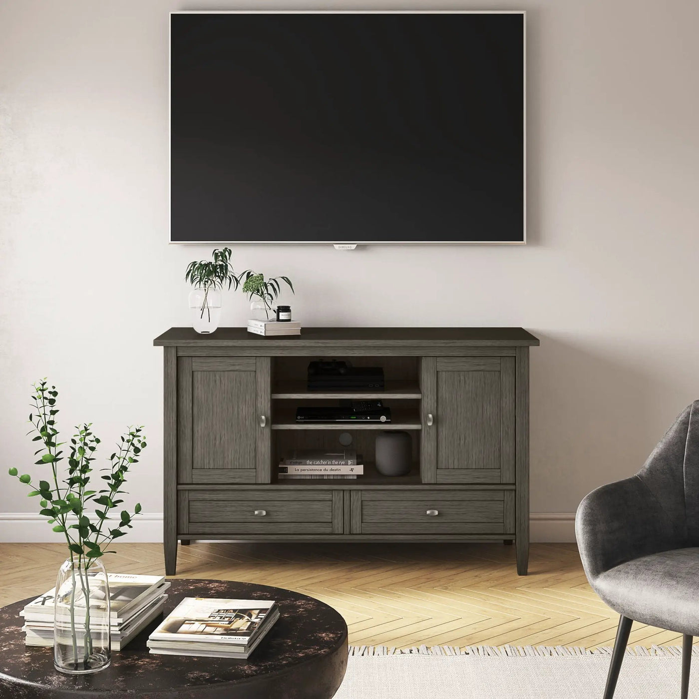 Warm Shaker - TV Media Stand Handcrafted by HouseOfZazla