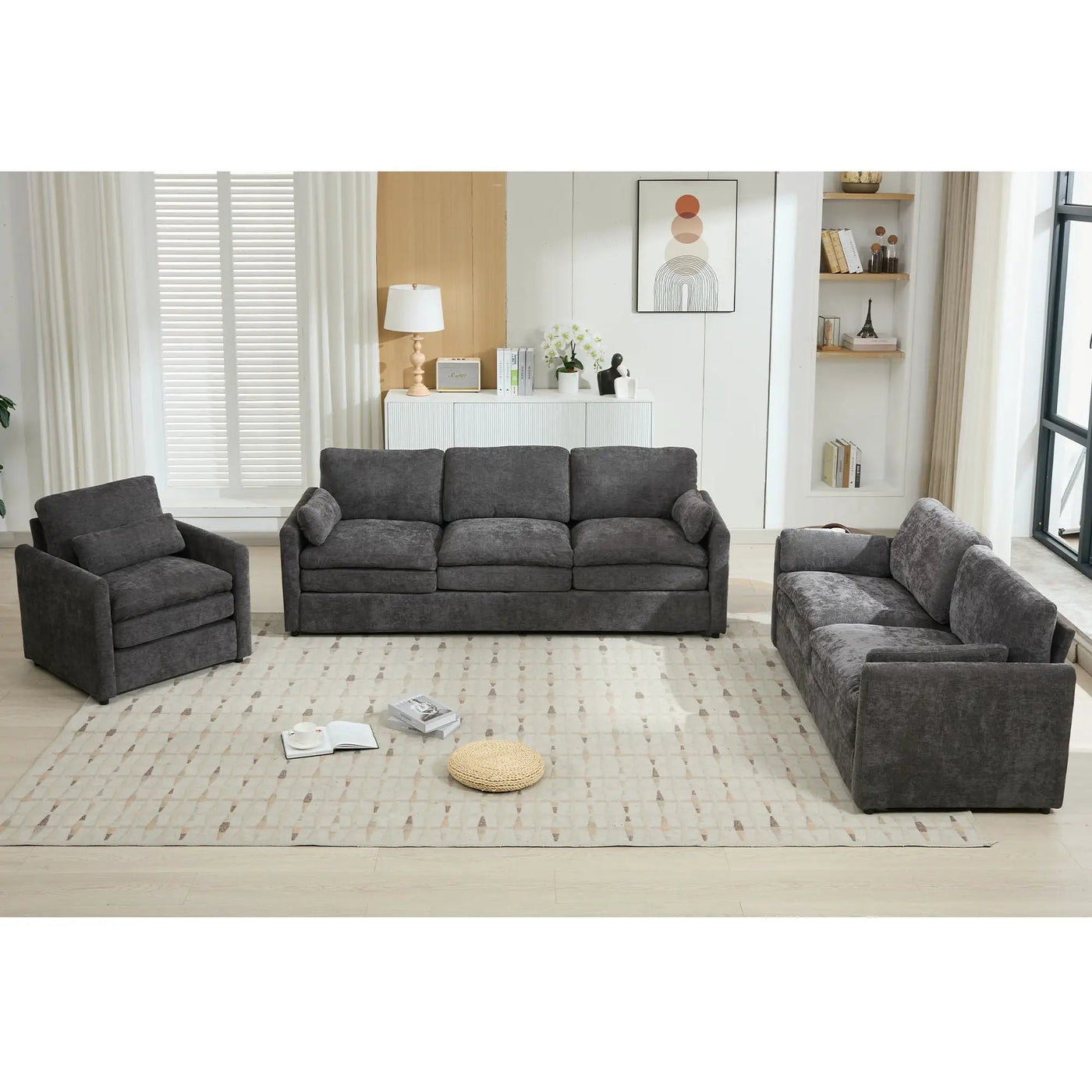 Cozy Upholstered Sofa Set For Living Room by Unique Piece Furniture