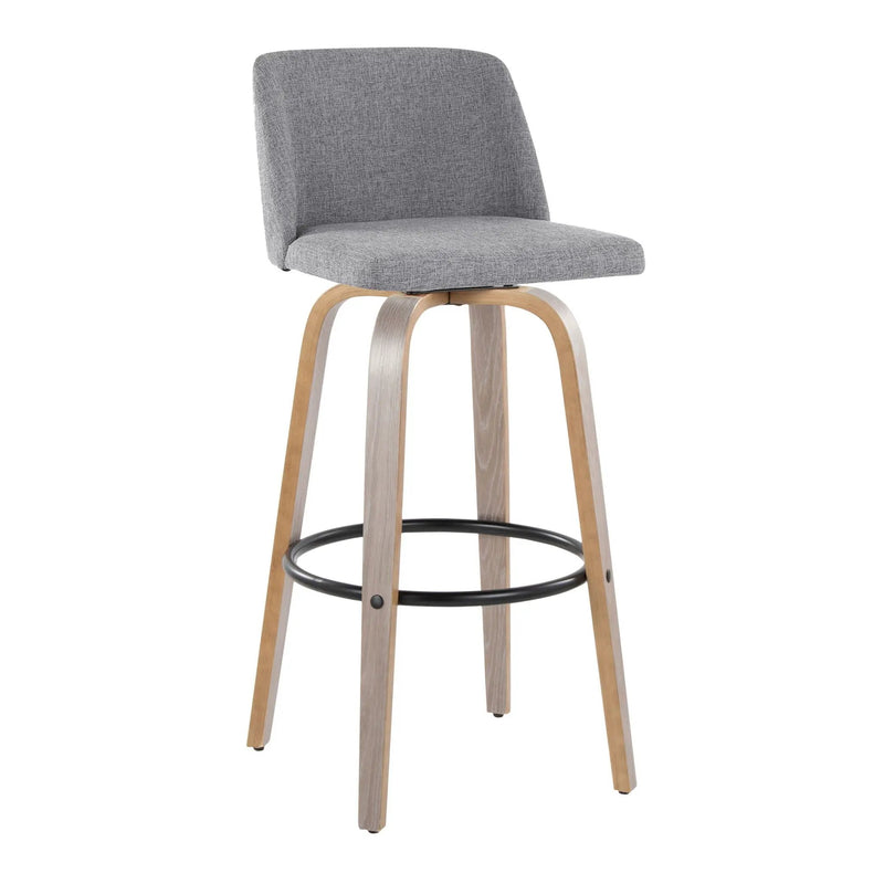 Toriano - Contemporary Fixed Height Barstool With Swivel With Round Footrest Comfort And Style (Set of 2) by Unique Piece Furniture