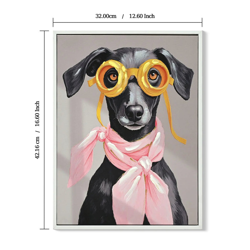 Vacation Day Puppy Wall Decor, Graphic Art Print On Wrapped Canvas - Pink / Black by HouseOfZazla