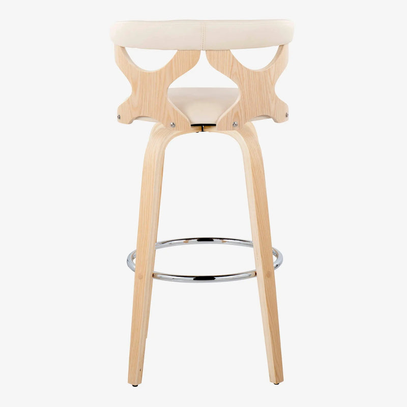 Gardenia - Contemporary Fixed Height Barstool With Swivel With Round Footrest (Set of 2) by Unique Piece Furniture