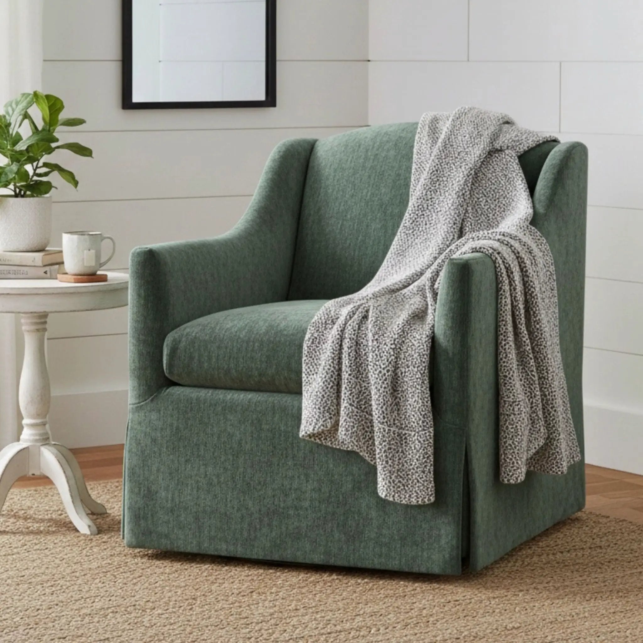 Luisa - Skirted Swivel Accent Chair by HouseOfZazla