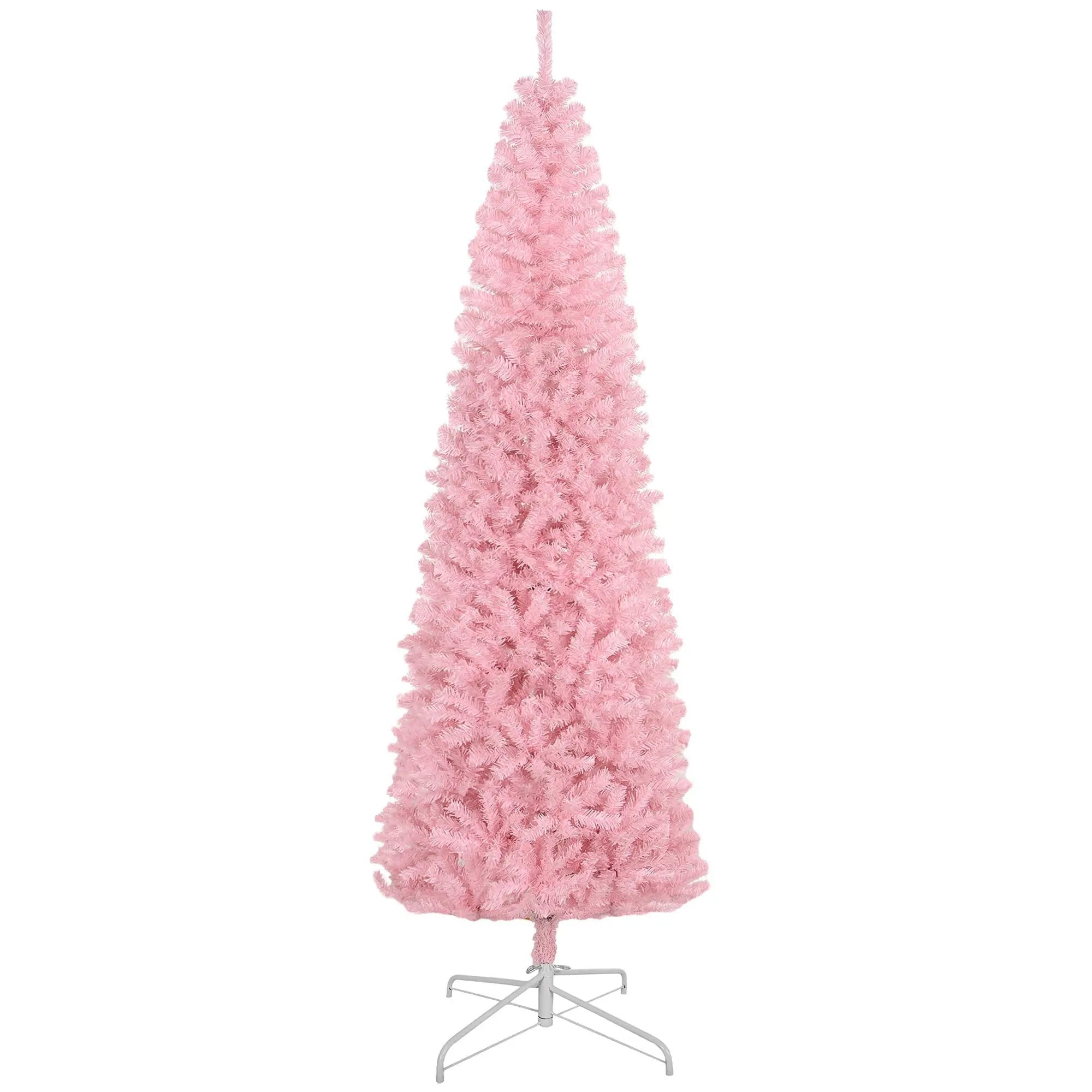 HOMCOM 8' Tall Unlit Slim Douglas Fir Artificial Christmas Tree by HouseOfZazla