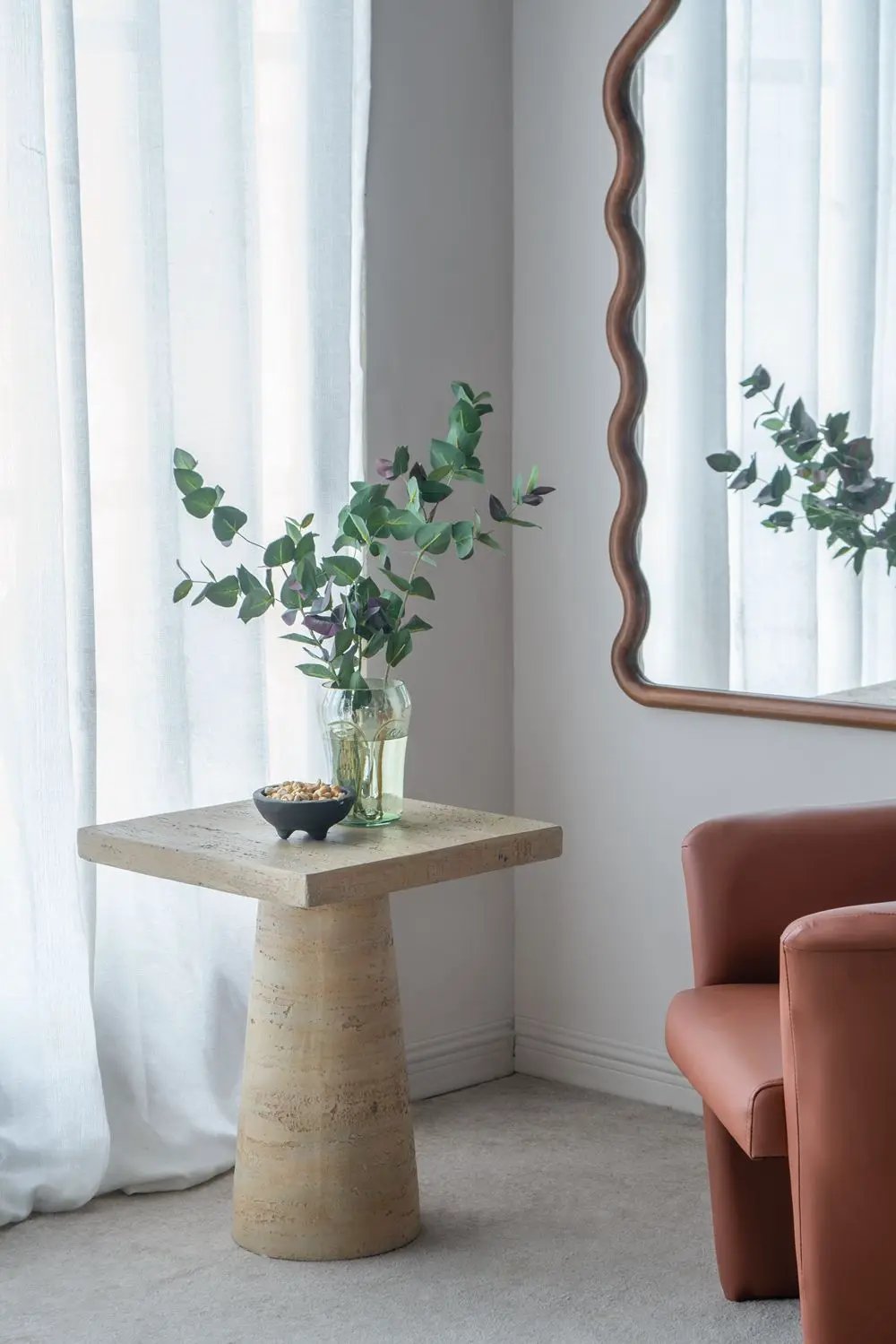 Square Side Table With Pedestal Base by HouseOfZazla