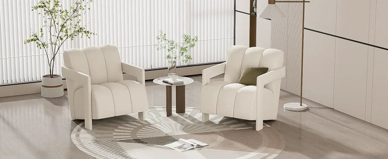 Modern Minimalist Leisure Armchair With L Shaped Armrests by HouseOfZazla