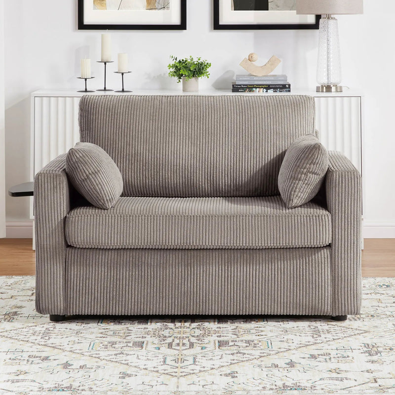 Sleeper Sofa With Foldable Mattress, USB Ports, Side Table & Storage Pocket by HouseOfZazla