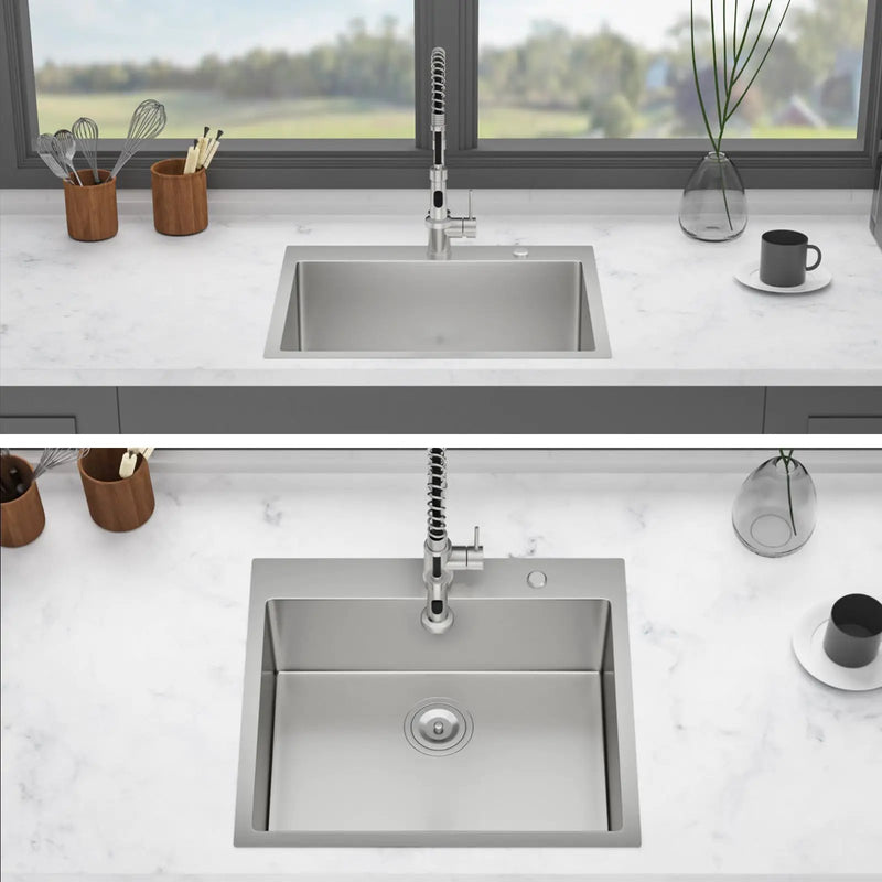 24 x 18 x 9 Inch Kitchen Sink Drop-In 16 Gauge Stainless Steel by HouseOfZazla