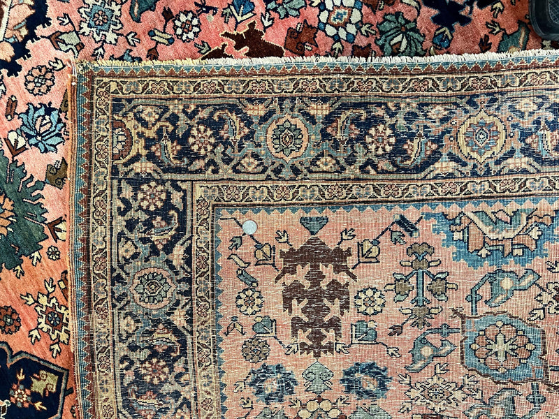 Rare Persian Sarouk Farahan Rug 9x15 – Antique Wool Carpet, Signed By Master Weaver by Jewel Rugs