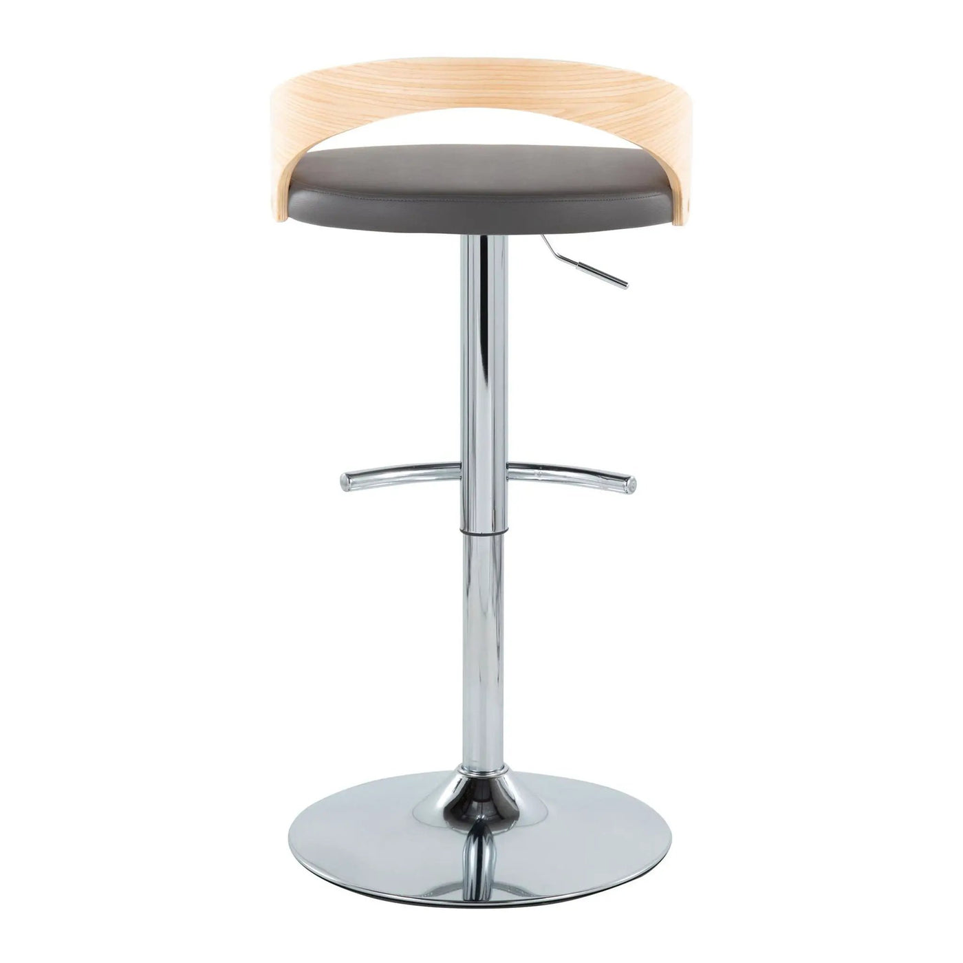 Grotto - Contemporary Adjustable Barstool, Swivel With Rounded T Footrest (Set of 2) by HouseOfZazla