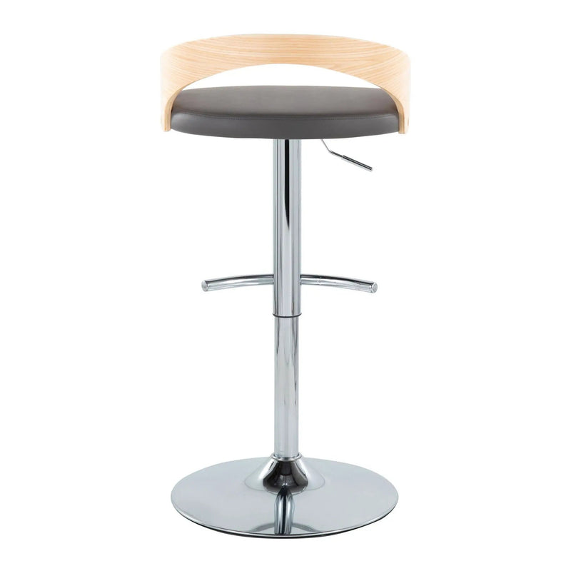Grotto - Contemporary Adjustable Barstool, Swivel With Rounded T Footrest (Set of 2) by HouseOfZazla