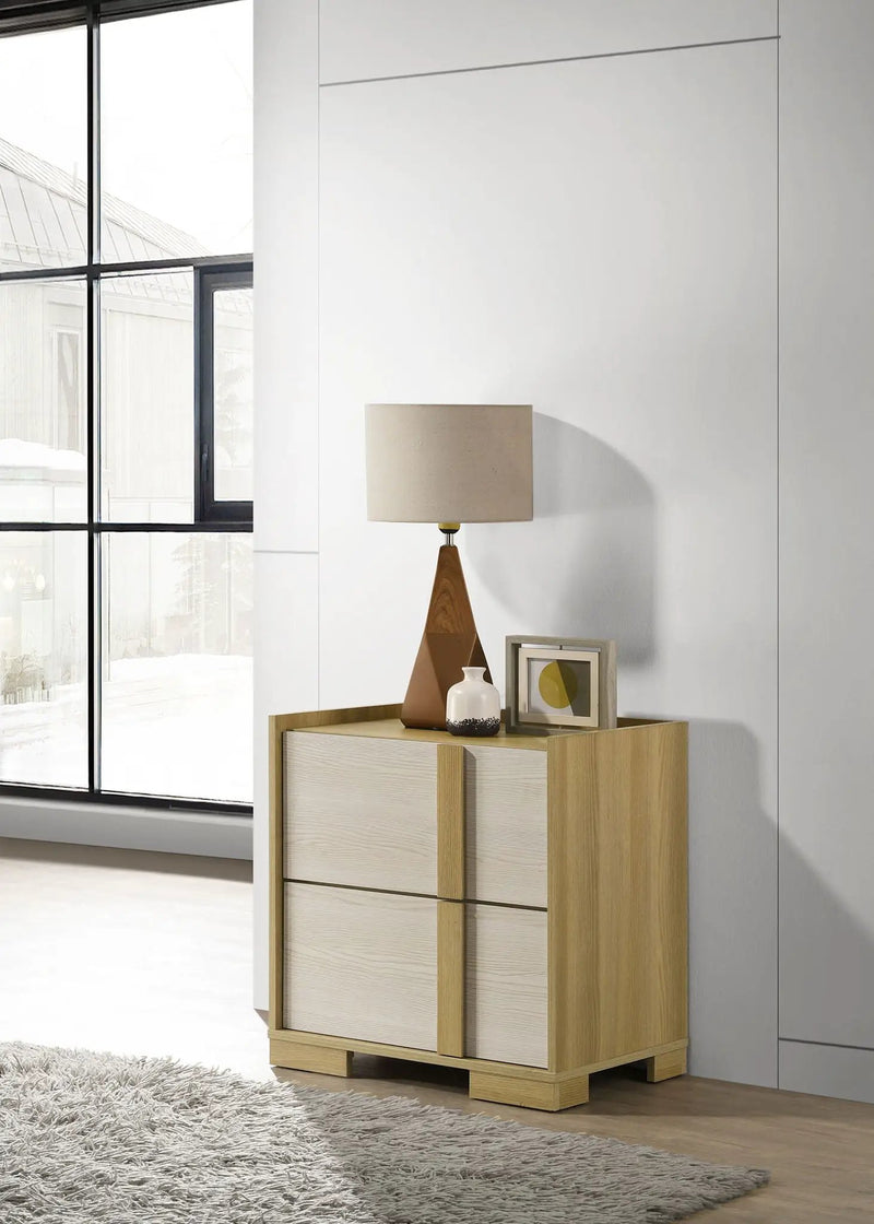 Hyland 2-drawer Nightstand Bedside Table Natural by Unique Piece Furniture