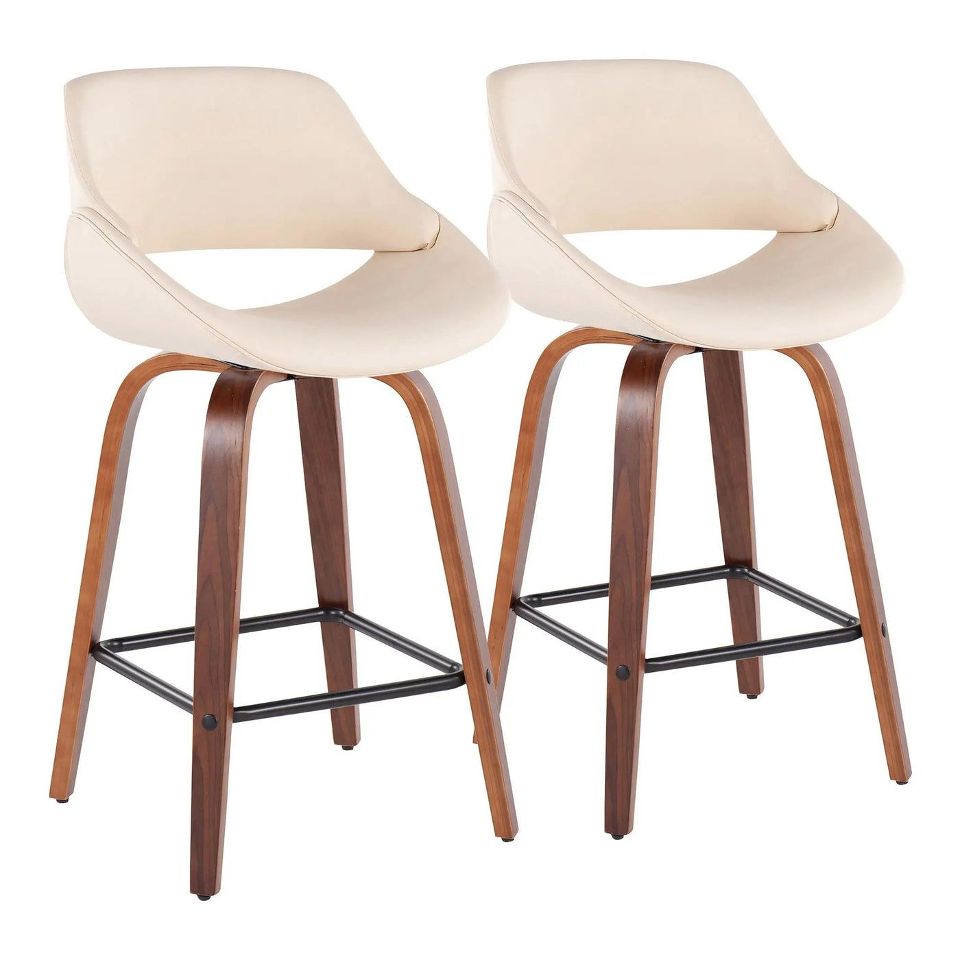 Fabrico - Mid-Century Modern, Counter Stool (Set of 2) by HouseOfZazla