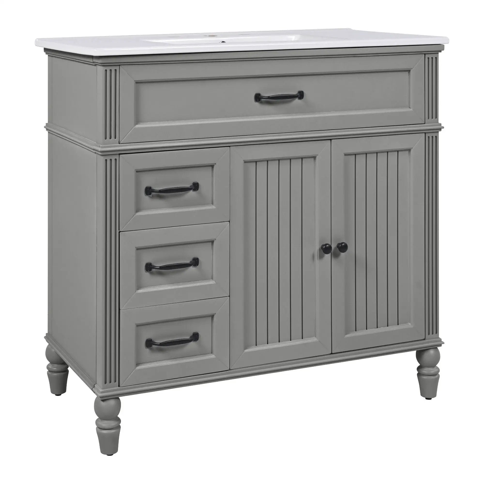 Bathroom Vanity With Sink, Freestanding Cabinet & Drawers by HouseOfZazla