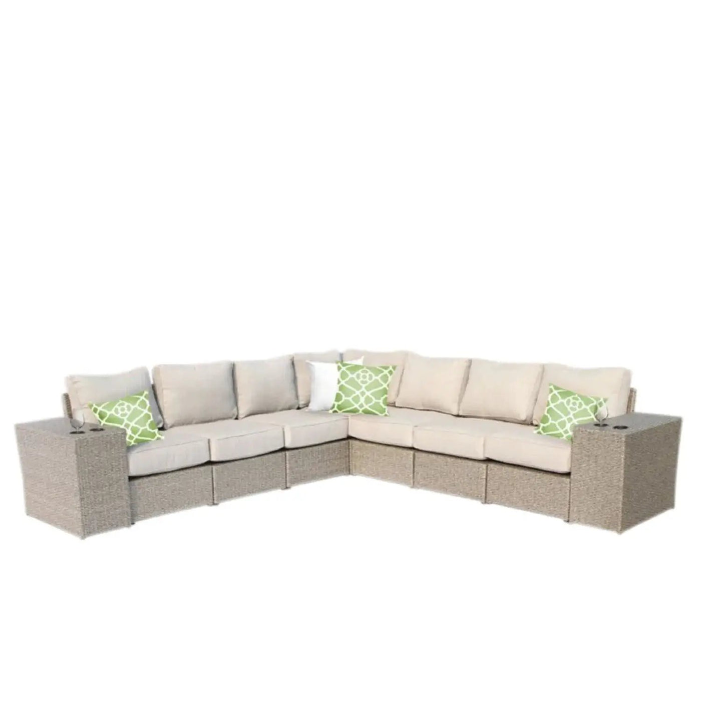 Rattan Sectional Sofa Set With Cushions by HouseOfZazla