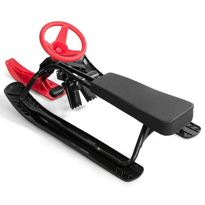Kids Snow Sand Grass Sled w/ Steering Wheel and Brakes by DirectDeals