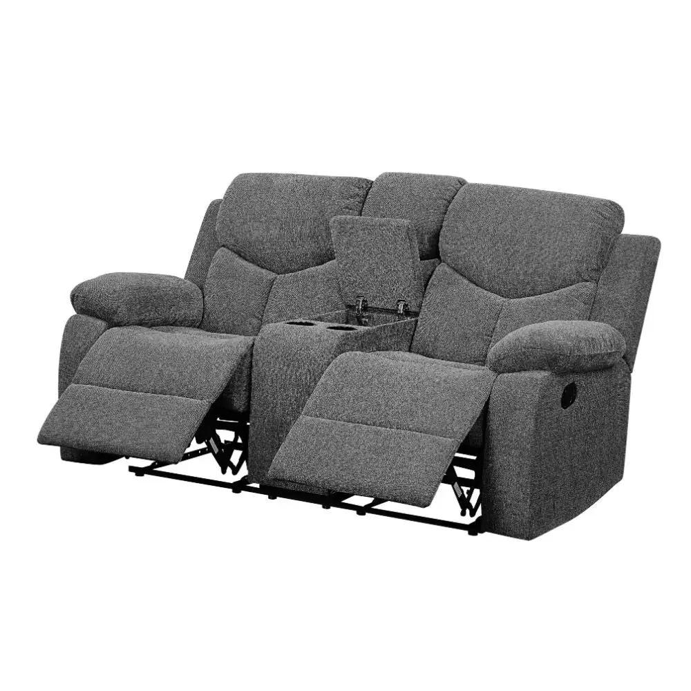 Kalen - Motion Loveseat With Console - Gray Chenille by Unique Piece Furniture