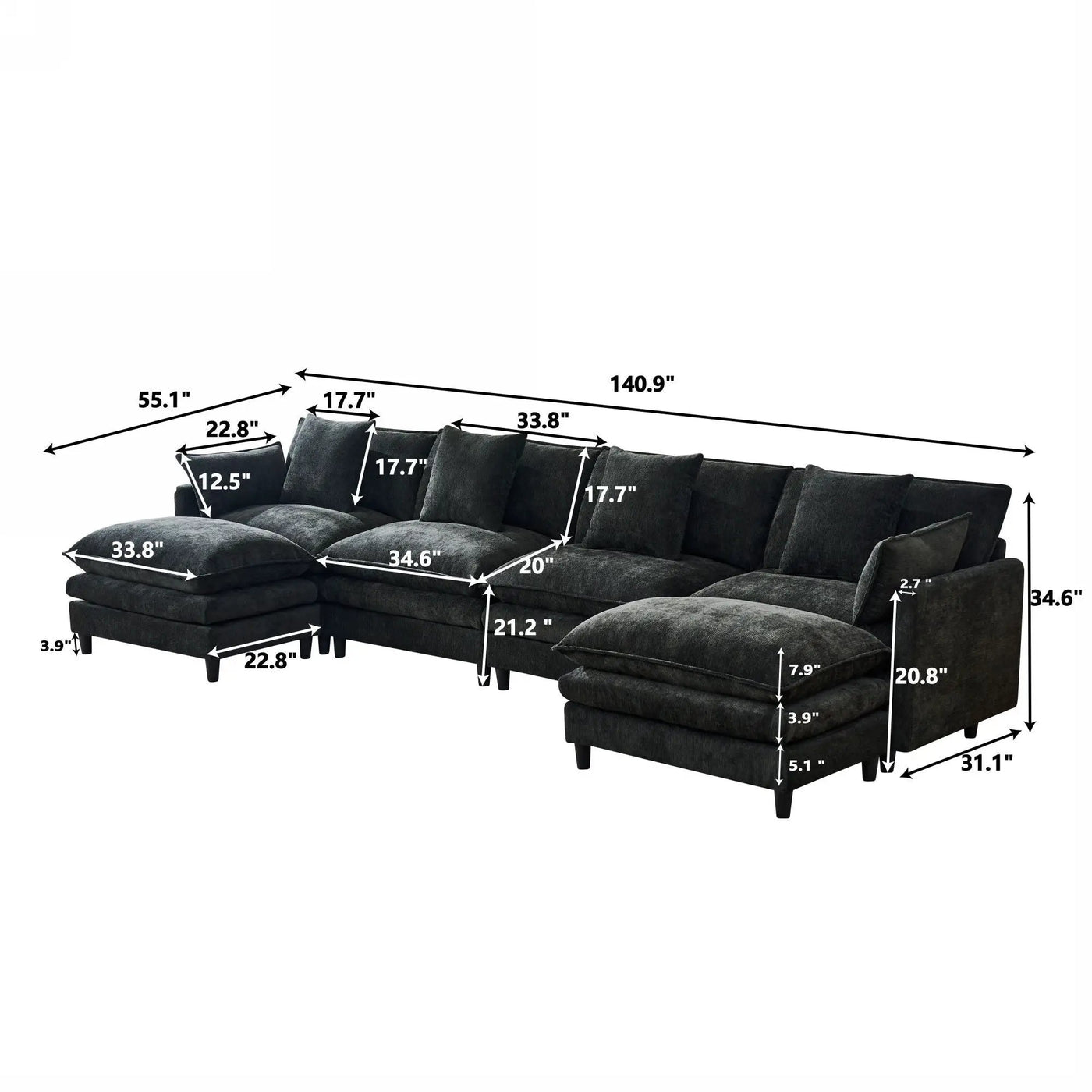 Sofa With Modular Design by HouseOfZazla