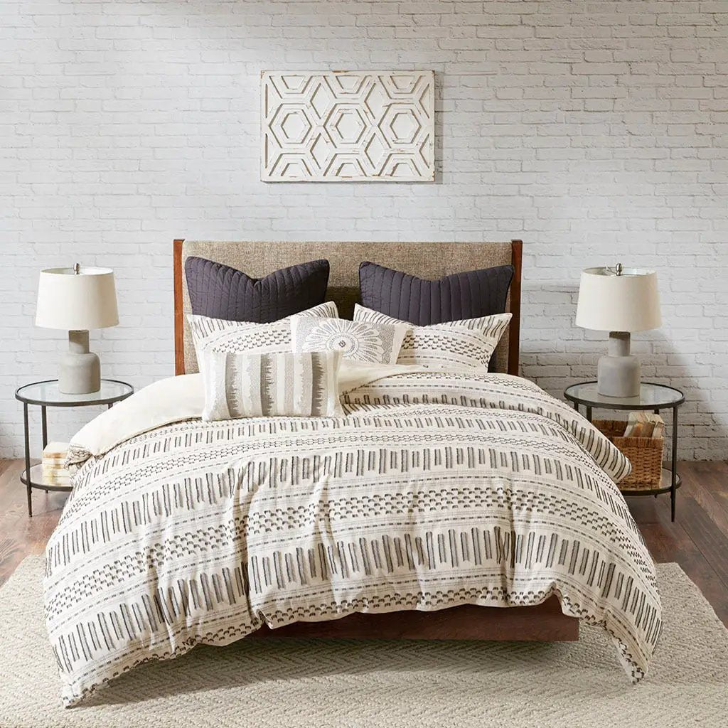 Full/Queen Cotton Jacquard Duvet Cover Mini Set by HouseOfZazla