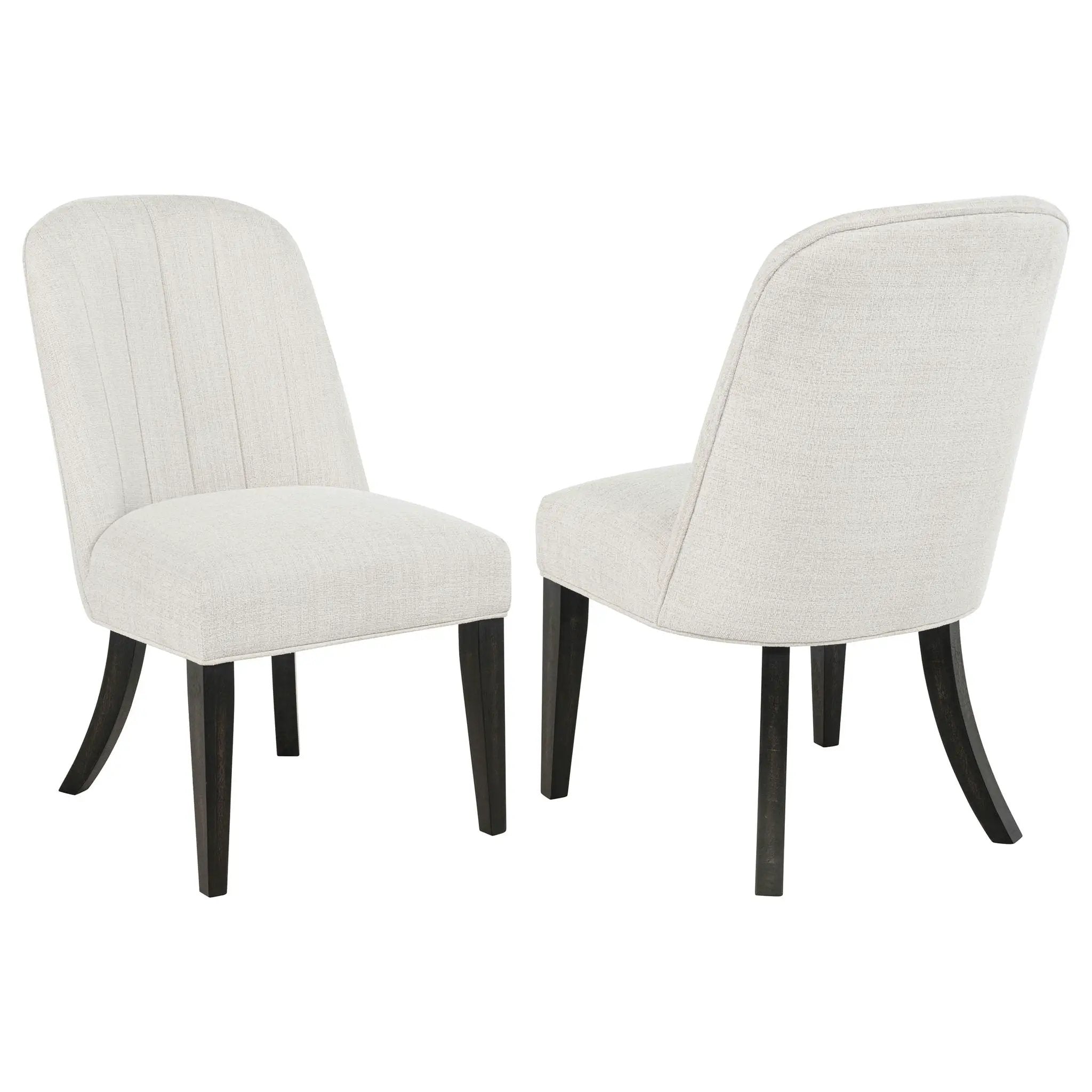 Leandro Upholstered Dining Side Chair Cream (Set of 2) by Unique Piece Furniture