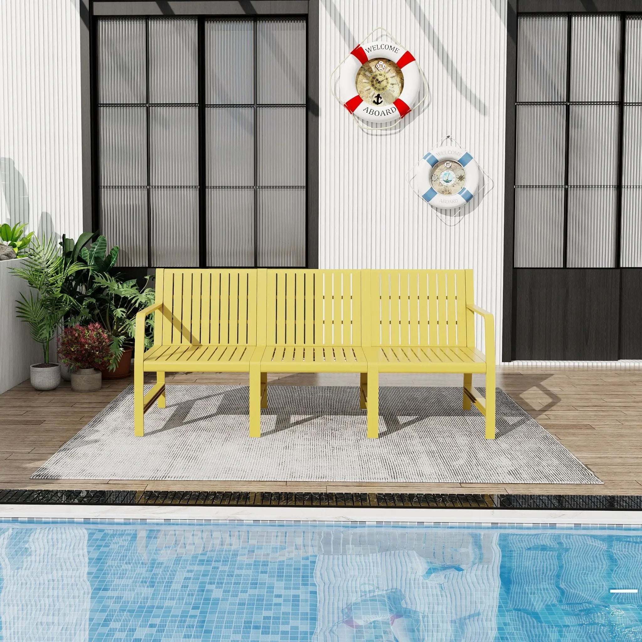 1 Piece Indoor / Outdoor 3 Seater Sofa, UV-Resistant, Waterproof and Durable by HouseOfZazla