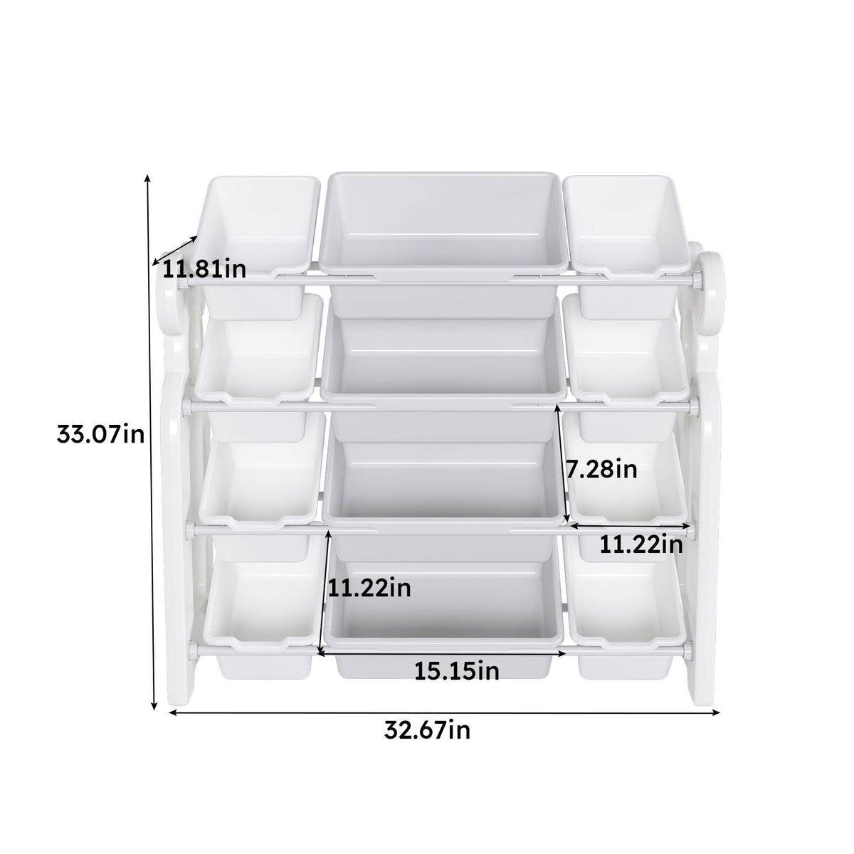 Kids Toy Storage Organizer Cabinet with HDPE Shelf - Gray White, photo 4 of 4