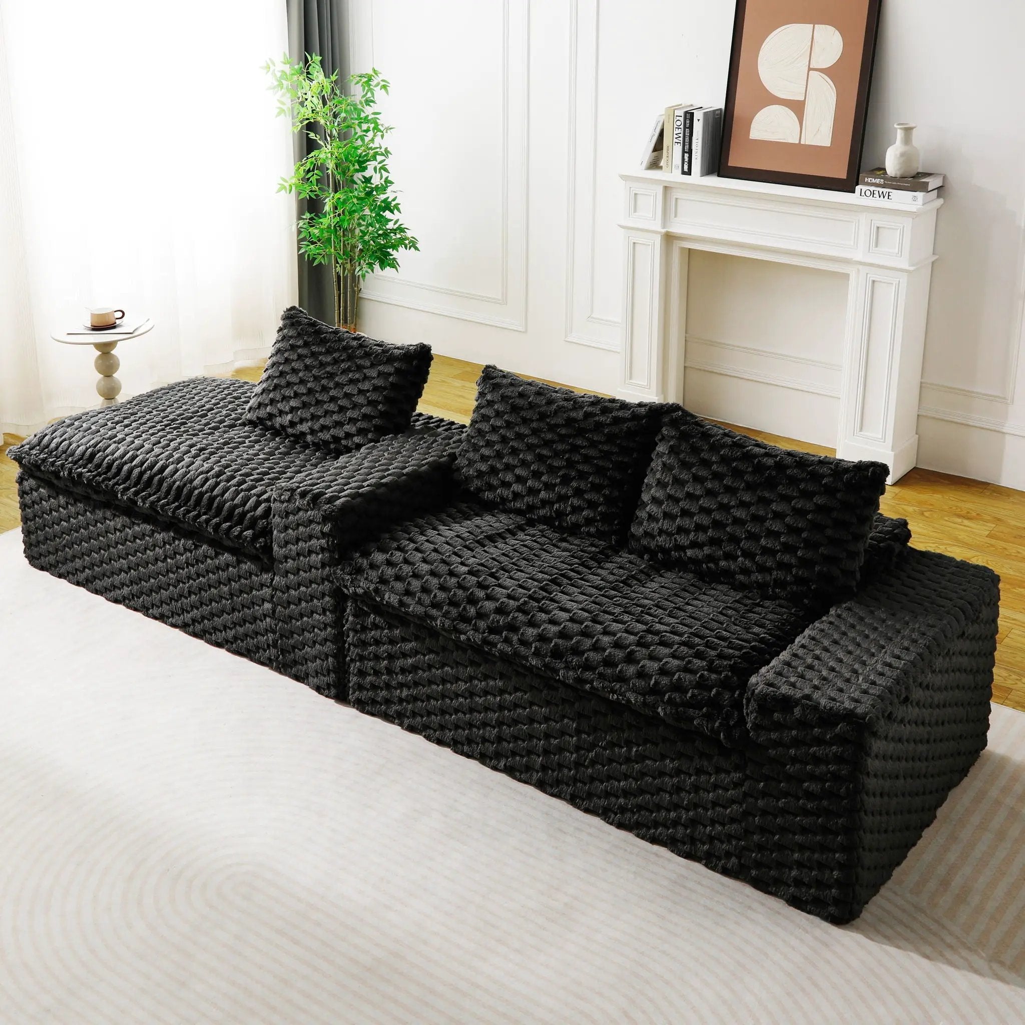 Modular Sofa, Convertible Twin Seat With Chaise Lounge by Unique Piece Furniture