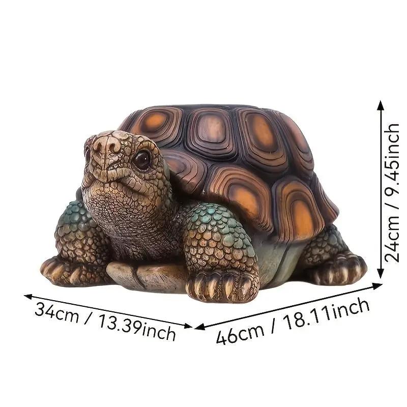 18" Garden Turtle Statue Stool - Multi-Purpose Decorative Resin Sculpture by HouseOfZazla