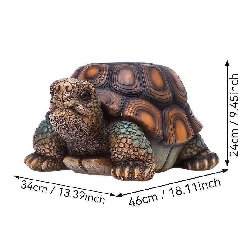 18" Garden Turtle Statue Stool - Multi-Purpose Decorative Resin Sculpture by HouseOfZazla