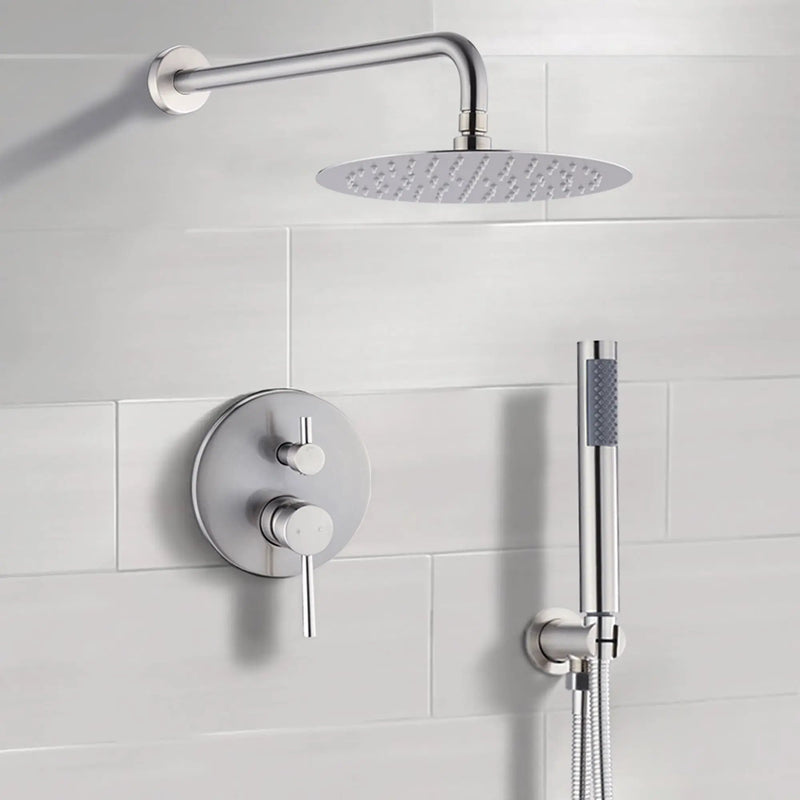 Elegant 10" Round Rain Shower Head And Handheld Set With Adjustable Tilt And Dual Modes by HouseOfZazla