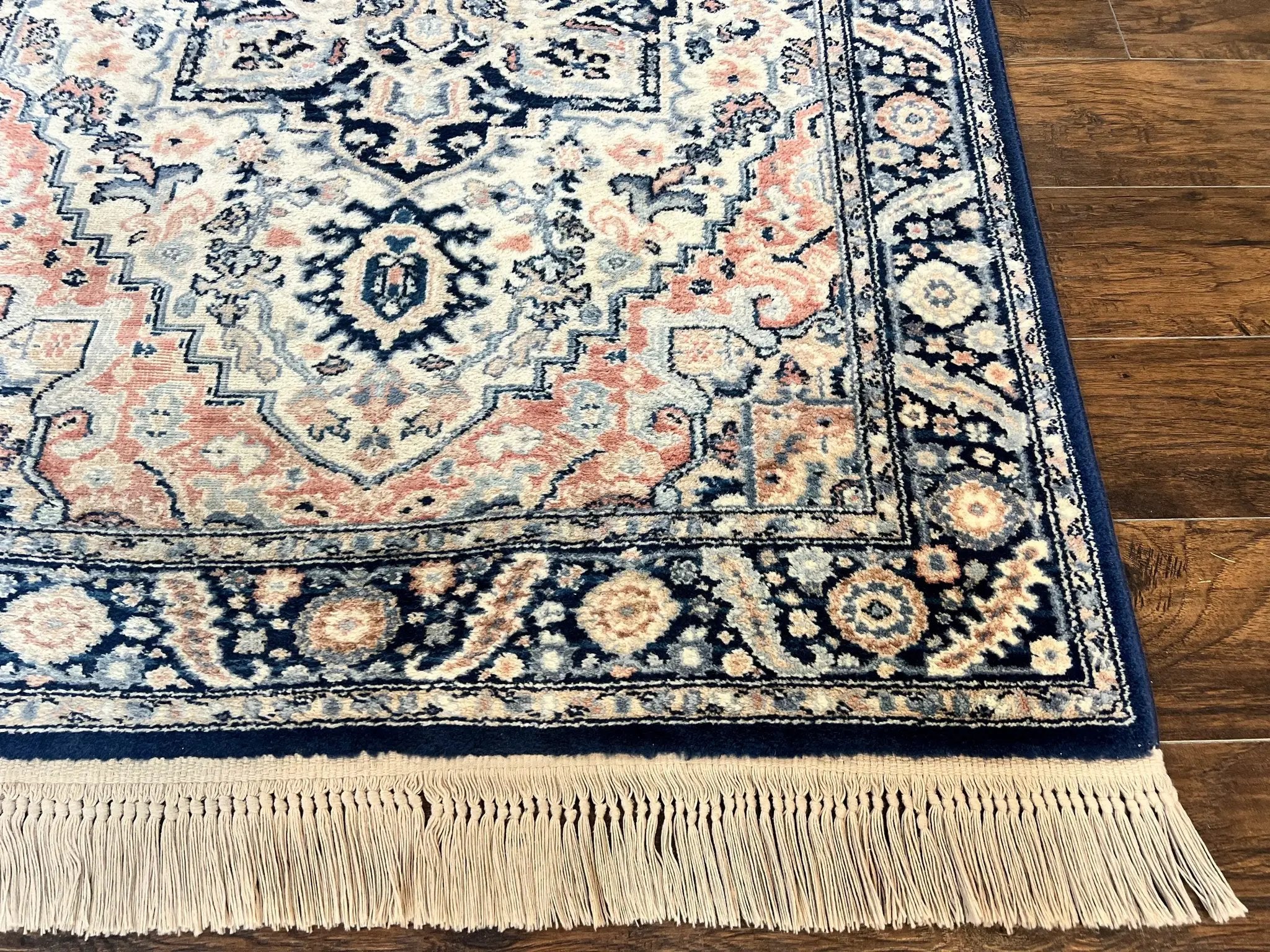 Karastan Blue Heriz Rug #748, Vintage Wool Karastan Carpet 4.3 x 6, Discontinued Original 700 Series Karastan Area Rug by Jewel Rugs