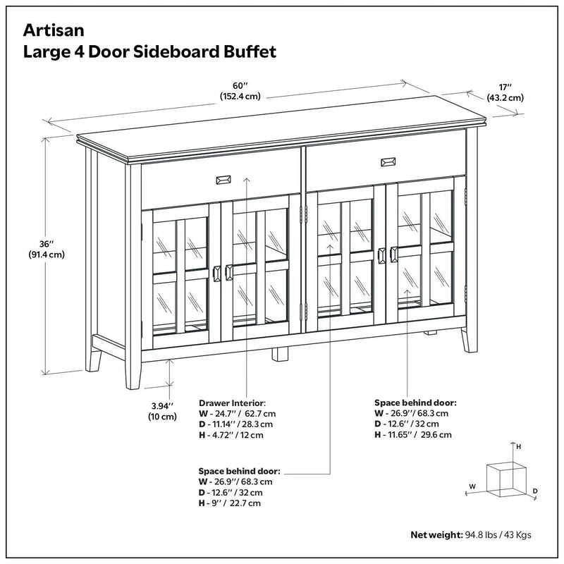 Artisan - 4 Door Sideboard Buffet by HouseOfZazla