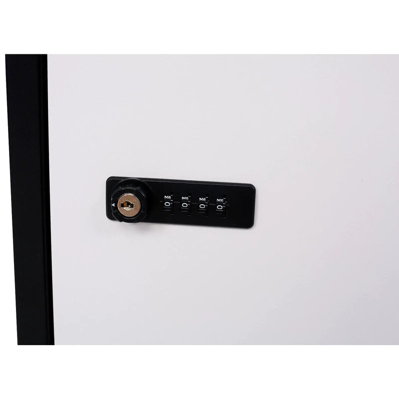 Package Delivery Box, Galvanized Steel Parcel Mailbox With Code Lock & Mounting Hardware, For Outdoor Porch, Curbside - White / Black by Unique Piece Furniture